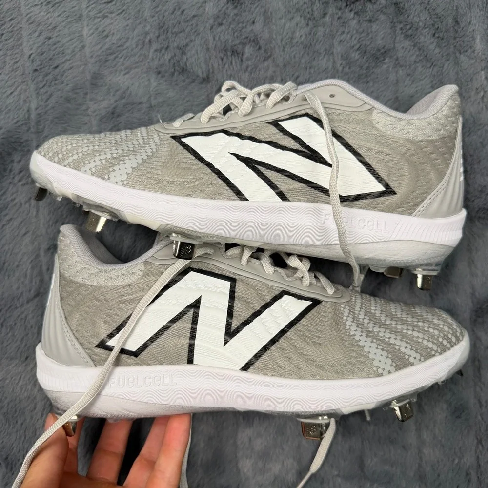 New Balance FuelCell 4040v7 Metal Baseball Cleats Grey White PL4040G7 Mens 8.5